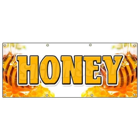 Signmission HONEY BANNER SIGN fresh bee hive clover honeycomb orange blossom B-96 Honey
